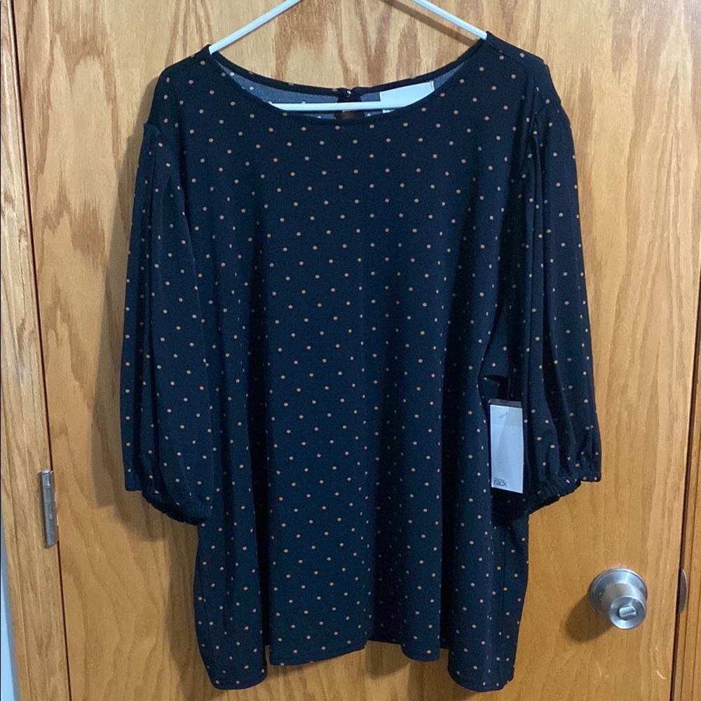 Nordstrom Black Polka Dot Top
